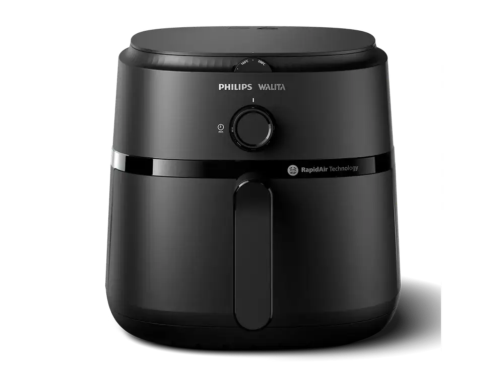 Air fryer Philips Walita Série 1000 XL NA130 preta, com um único controle giratório na frente
